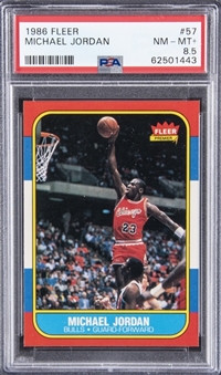 1986-87 Fleer #57 Michael Jordan Rookie Card - PSA NM-MT+ 8.5